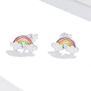 925 Sterling Silver Earrings with Enamel Process in Oxidized Silver for Women-2