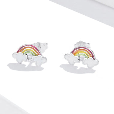 925 Sterling Silver Earrings with Enamel Process in Oxidized Silver for Women - 0