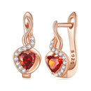 925 Sterling Silver Rose Gold Plated Earrings with CZ in Pavé Setting-4