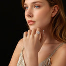 925 Sterling Silver 2 Carat Moissanite Ring in White Gold Plating - Size 8 for Women-6