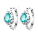 925 Sterling Silver Earrings with Pavé Setting and Transparent Glass-4