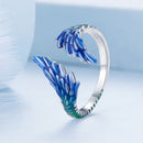 925 Sterling Silver Enamel Ring Size 9.0 for Women-3