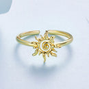 925 Sterling Silver Gold Plated Sun Ring-3