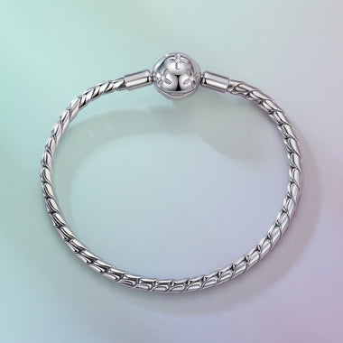 925 Sterling Silver White Gold Plated Bracelet with CZ Pendant for Women - 0