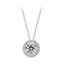 925 Sterling Silver Moissanite Necklace 40+5cm with Pavé Setting for Women-2