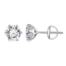 925 Sterling Silver 6.5mm Moissanite Earrings for Women-2