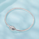 925 Sterling Silver Bracelet with CZ 17cm for Women-2