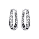 925 Sterling Silver Earrings 2.3*0.4cm Oxidized Silver for Women-1