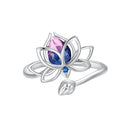925 Sterling Silver Pavé Setting CZ & Synthetic Tourmaline Ring for Women-3
