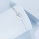925 Sterling Silver Bracelet with Pave Setting CZ and White Gold Plating-5