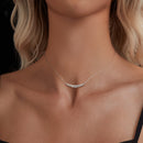 925 Sterling Silver 38+5cm White Gold Plated Moissanite Necklace for Women-5