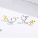 925 Sterling Silver Earrings, 0.6cm, Plated Gold, Plated Platinum for Women-2