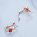925 Sterling Silver Rose Gold Plated Earrings with CZ in Pavé Setting-7