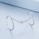 925 Sterling Silver Plated CZ Ring 30mm Chain Length, 1.7mm Width for Women-2