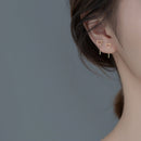 925 Sterling Silver Plated Platinum Earrings Love Size 0.4cm x 0.6cm for Women-1