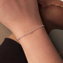 925 Sterling Silver & Plated White Gold Bracelet with Adjustable Length-4