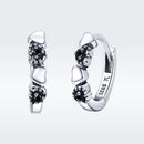 925 Sterling Silver Earrings with Pavé Setting CZ, 1.1*0.3cm-6