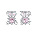 925 Sterling Silver Earrings with CZ in White Gold Plating-1