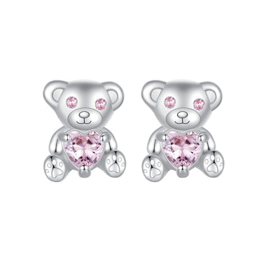 925 Sterling Silver Earrings with CZ in White Gold Plating