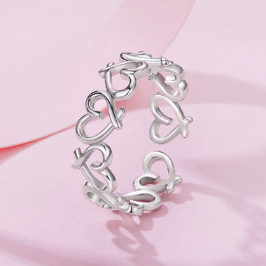 925 Sterling Silver and White Gold Plated Ring for Women - 0
