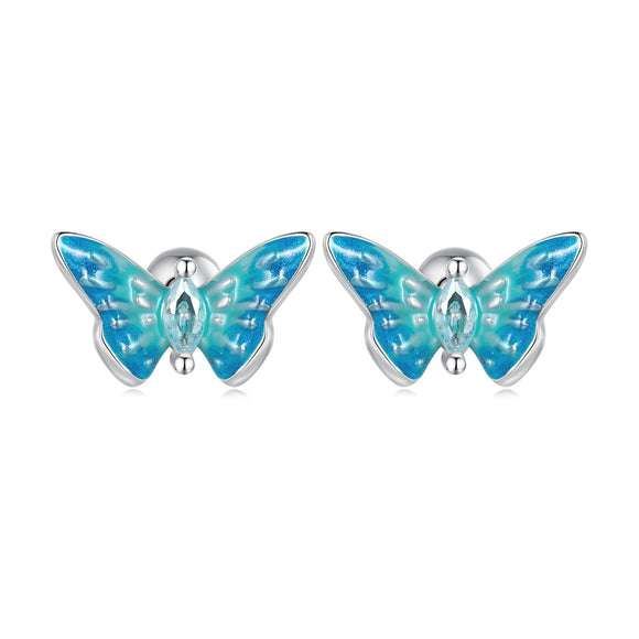 925 Sterling Silver Earrings with Enamel and CZ for Women