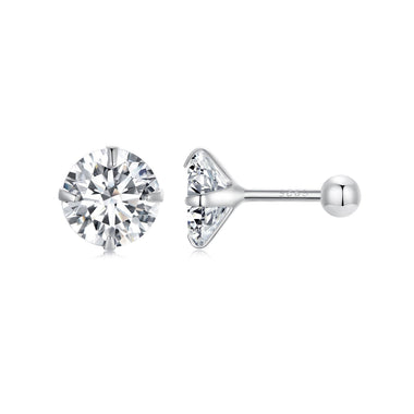 925 Sterling Silver Pavé Setting CZ Earrings for Women - 0