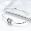 925 Sterling Silver Bracelet with Cat Head Charm, 17cm for Women-4