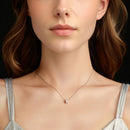 925 Sterling Silver & Moissanite Necklace, 40+5cm Length, White Gold Plated, Women's Jewelry-4