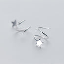 925 Sterling Silver Pentagram Earrings-4