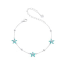 925 Sterling Silver Starfish Design Bracelet with Enamel Process-1
