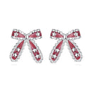 925 Sterling Silver Earrings with Enamel Process in White Gold Plating for Women-1