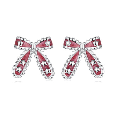 925 Sterling Silver Earrings with Enamel Process in White Gold Plating for Women