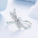 925 Sterling Silver Dragonfly Ring for Women with Cubic Zirconia-3