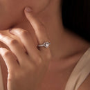 925 Sterling Silver Moissanite 0.5ct Heart Ring for Women Size 6-7