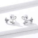 925 Sterling Silver Plated Platinum Wiredrawing Earrings-2