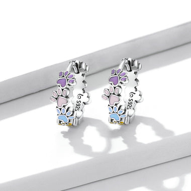 925 Sterling Silver Enamel Oxidized Silver Earrings - 0