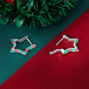 925 Sterling Silver Enamel Plated Platinum Earrings for Women-5