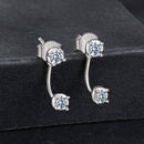 925 Sterling Silver White Gold Plated Moissanite Earrings 0.1 Carat for Women-2