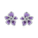S925 Sterling Silver Plated Platinum Enamel Earrings for Women-4