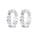 925 Sterling Silver Pavé CZ White Gold Plated Earrings for Women-1
