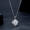 925 Sterling Silver Moissanite Pendant Necklace for Women, 39+5cm, Platinum Plated-3