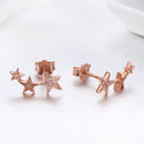 925 Sterling Silver Plated Rose Gold Pavé Setting CZ Earrings for Women-3