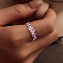 925 Sterling Silver Enamel Platinum Plated Ring Size 6 for Women-7