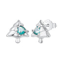 925 Sterling Silver White Gold Plated Transparent Glass Earrings for Women-1