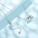 925 Sterling Silver Pavé CZ Pendant Necklace for Women - 40+5cm Length, 2x1cm Pendant-1