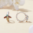 S925 Sterling Silver Enamel Blue Pavé Set CZ Earrings-5