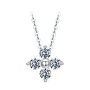925 Sterling Silver & White Gold Plated Moissanite Necklace 40+5cm for Women-1