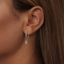 925 Sterling Silver White Gold Plated Moonstone Earrings 23x5mm for Women-6
