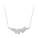 925 Sterling Silver White Gold Plated 40+5cm Necklace with CZ for Women-1