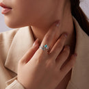 925 Sterling Silver Ring with Synthetic Turquoise in Oxidized Finish for Women-7